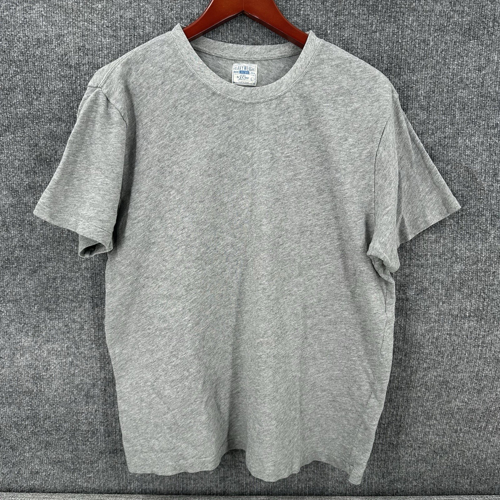 J Crew Heavyweight T Shirt Men’s Large Gray Cotton Crewneck Classic Basic Preppy