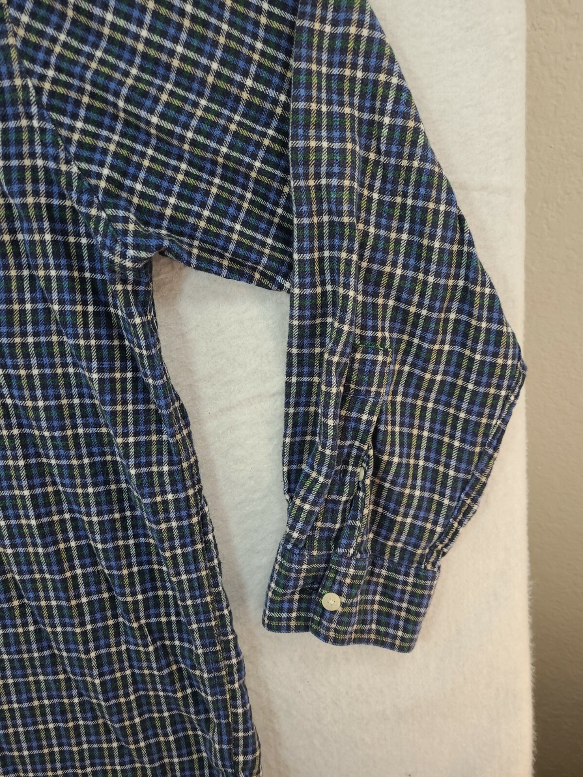 Chaps Mens Large Blue Plaid Long Sleeve Button Up Flannel Shirt