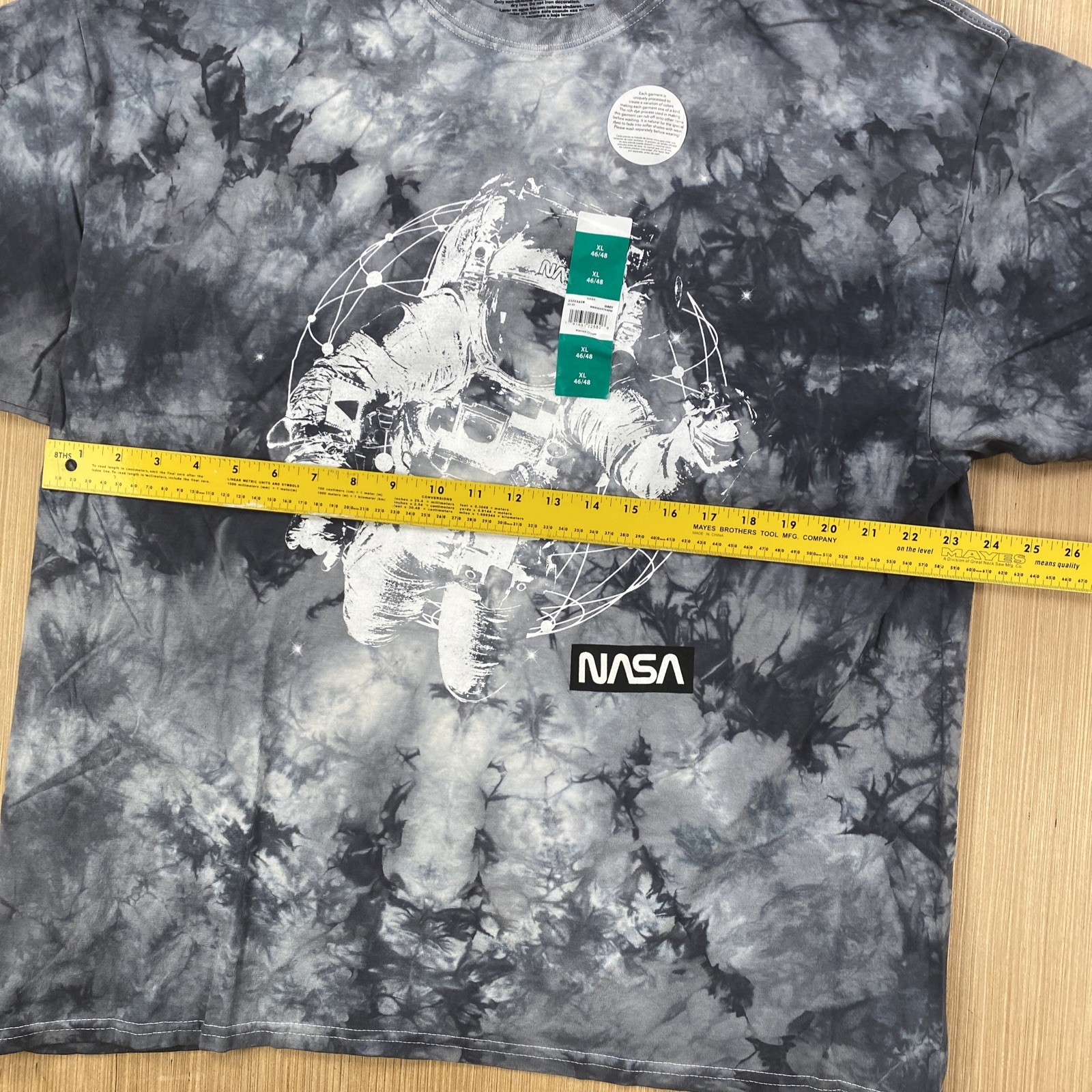 Nasa Shirt Mens xl gray tye dye astronaut outerspace graphic space suit ship