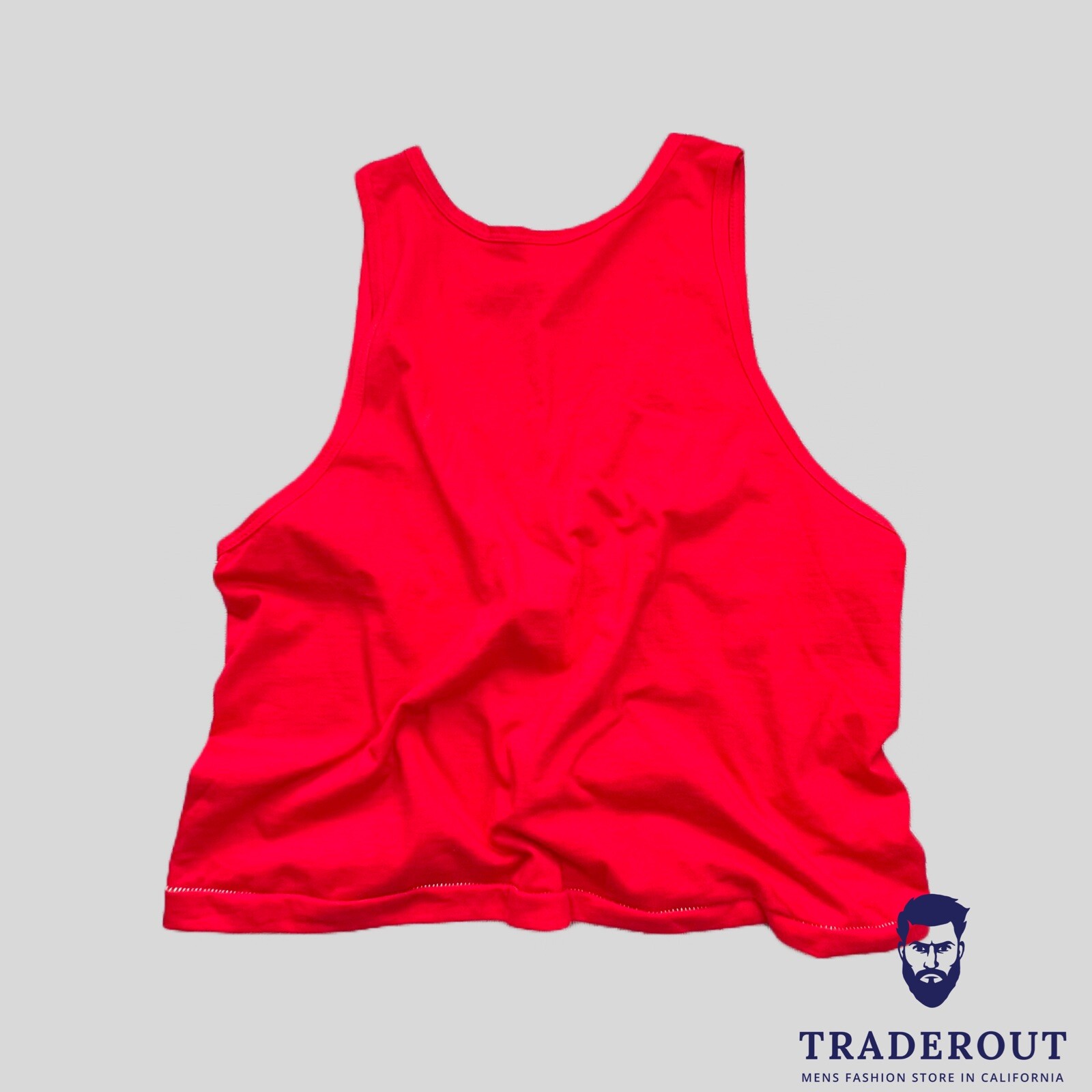 H.E.Arts Male LIFEGUARD custom print men red cotton Crop tank top