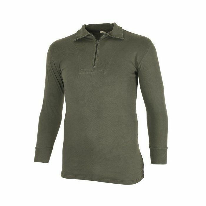 German Military Olive Green Cold Weather Tricot Field Shirt Zip Up Jumper Jersey