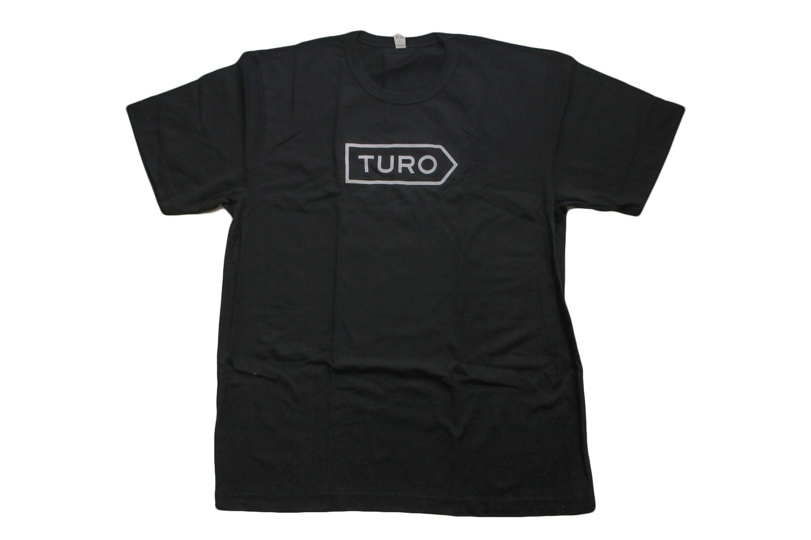 Black Turo T Shirt Made In The United States Size Large Cotton Poly 100% Recycle