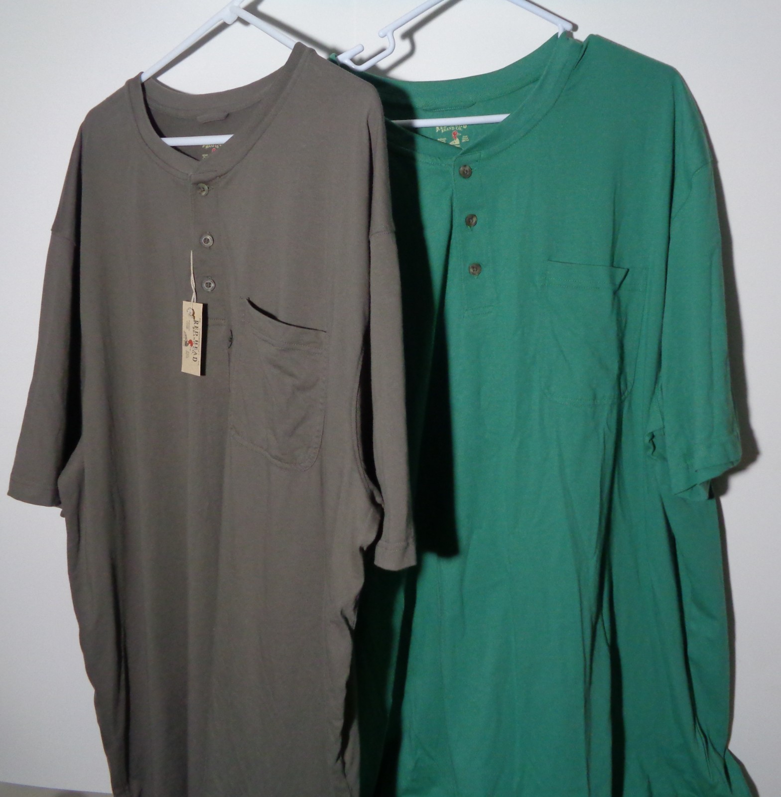 Men’s Short Sleeve, Cotton Henley’s by Red Head in Size 3XLT-Qty 2
