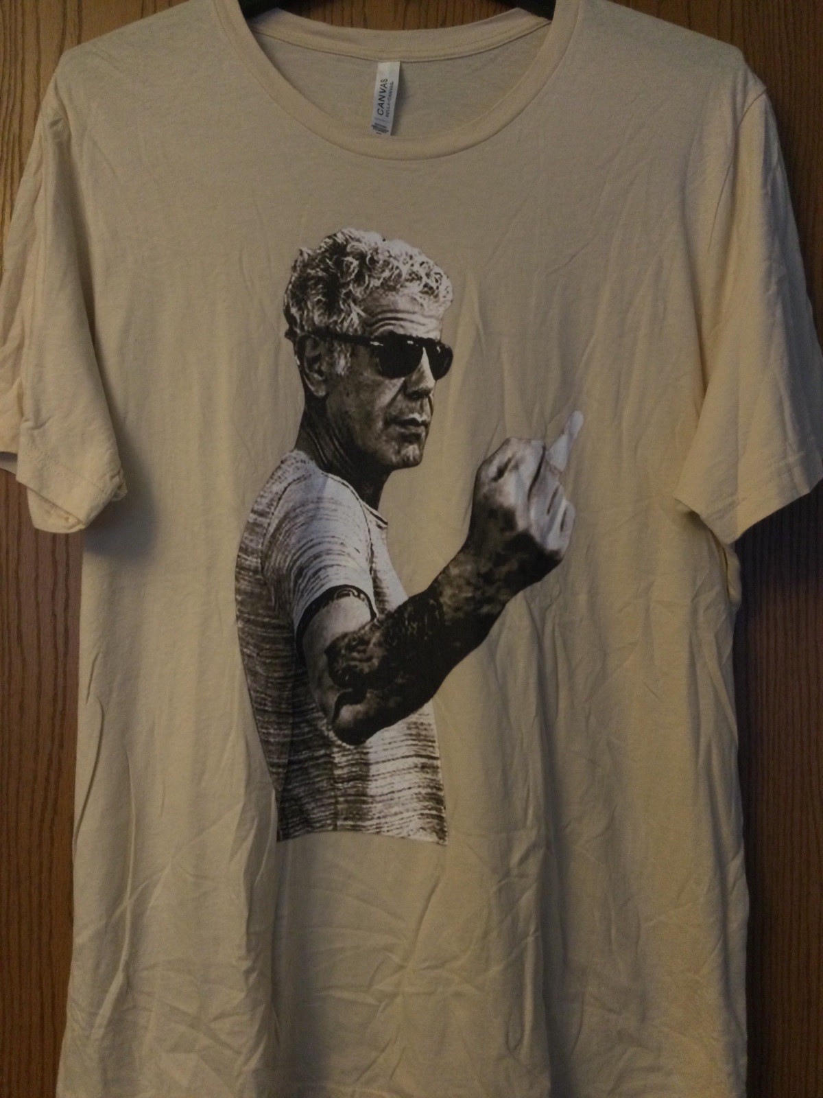 Anthony Bourdain – Celebrity Chef And Author – Middle Finger – Cream Color -2XL