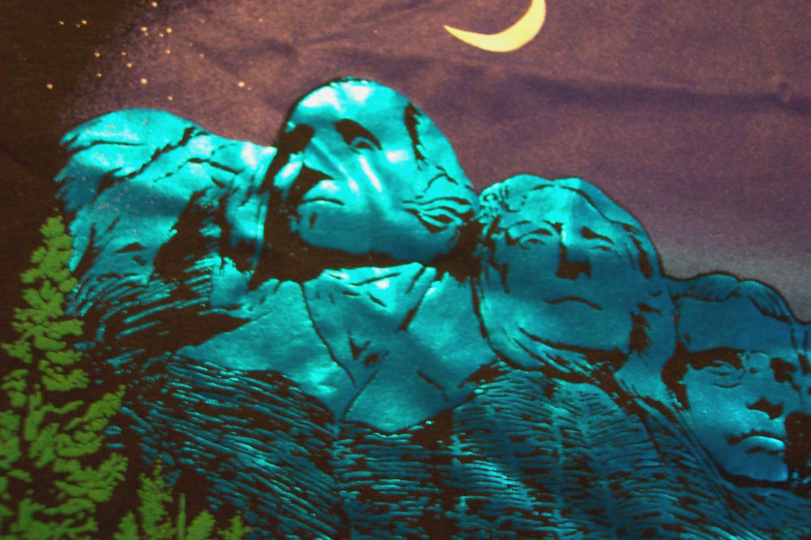 Vintage Mount Rushmore South Dakota T-shirt Mens SMALL Blue Foil Print