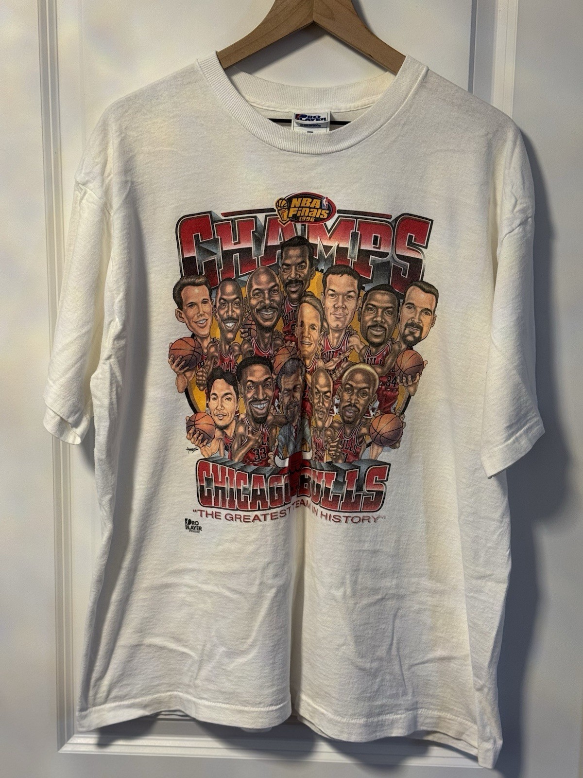 90s Single Stitch Chicago Bulls Championship Team T-shirt Size XL