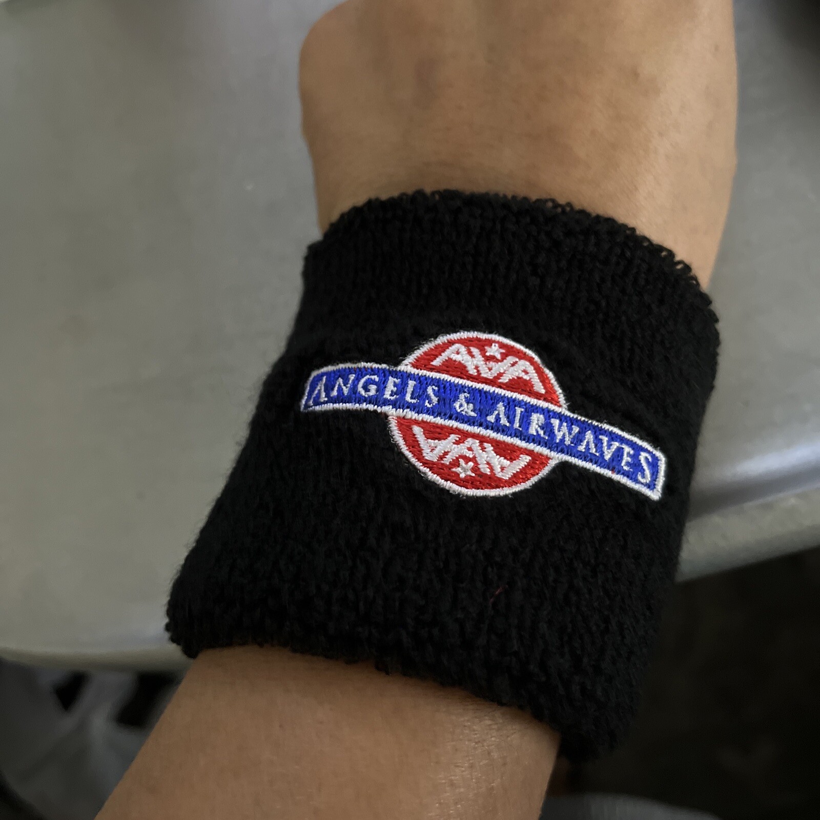 2 Vintage Retro Angels and Airwaves Wristbands Sweat Bands.