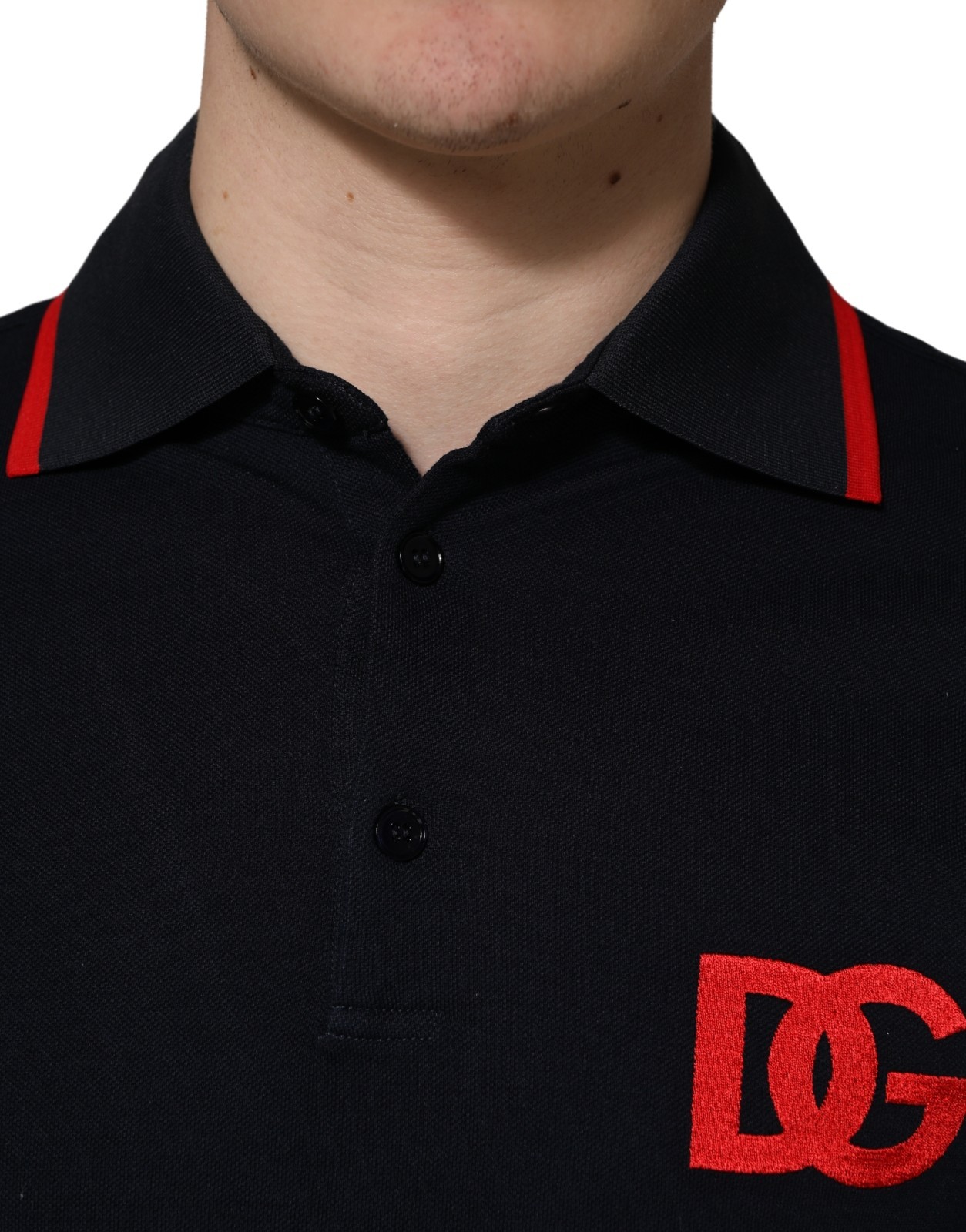 DOLCE & GABBANA T-shirt Black DG Logo Print Short Sleeve Polo IT48/US38/M 600usd