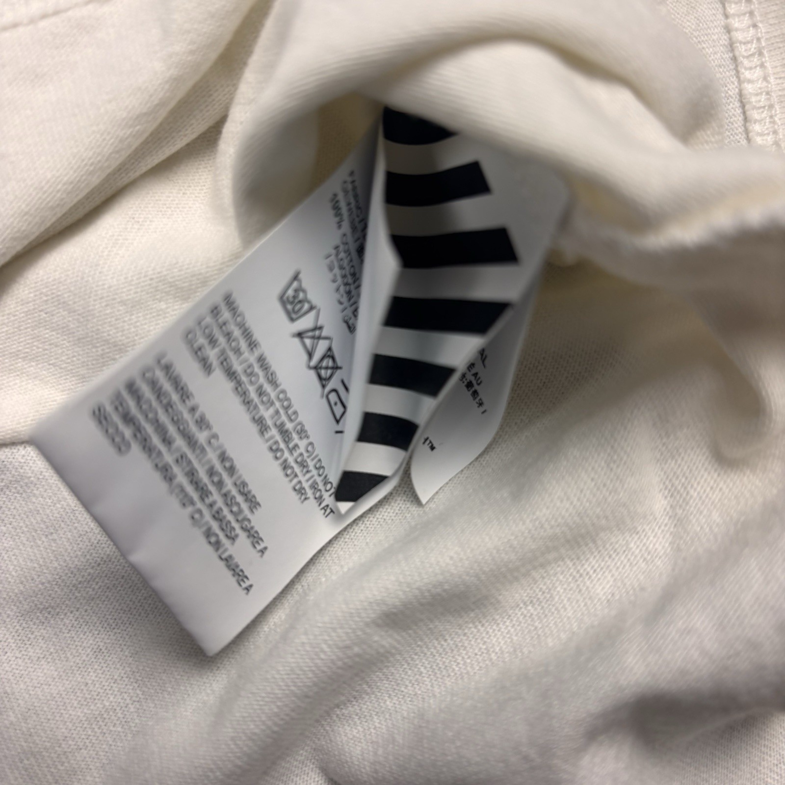Off-White Virgil Abloh Mens World Hands White Double-Sided Graphic T-Shirt L/XL