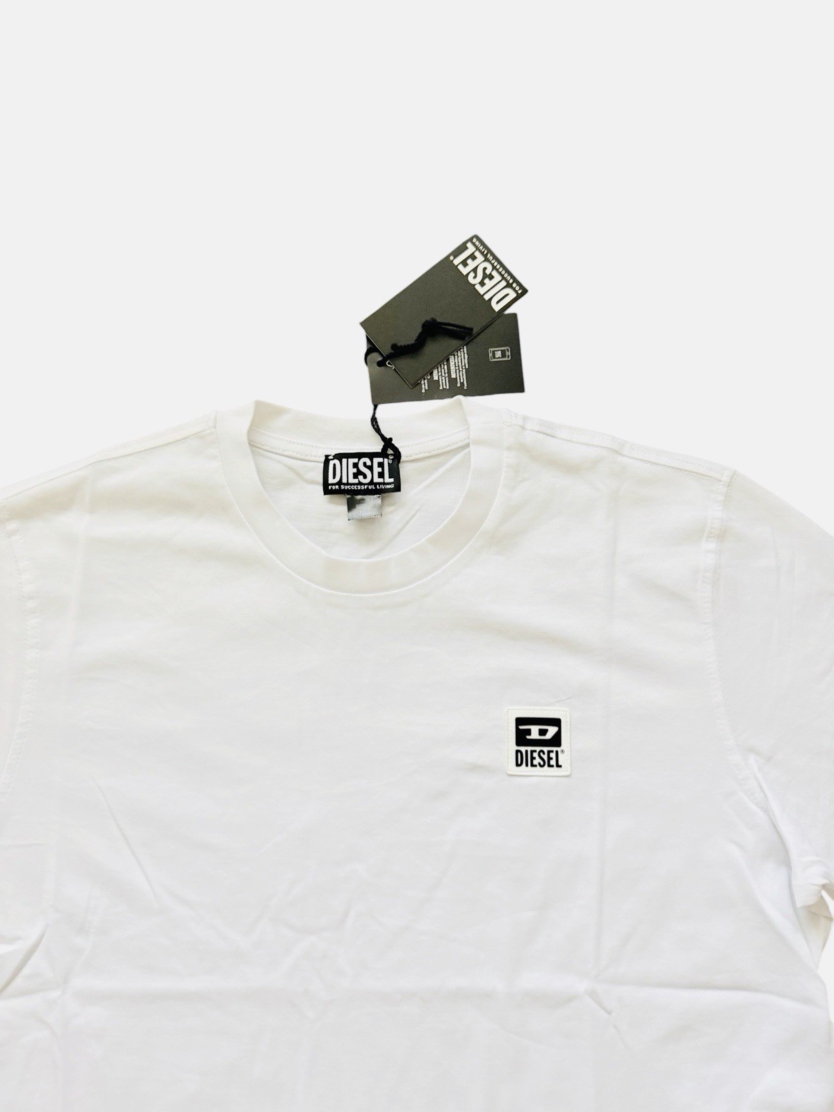 Diesel T-Just K30 Maglietta T-Shirt White Logo Tee Men’s $80 Size L