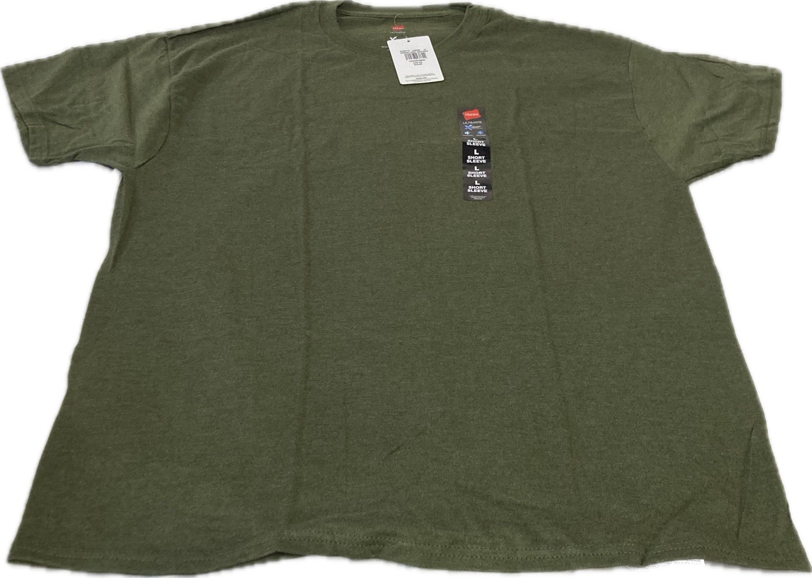 Lot Of 2 Hanes Mens Ultimate X-Temp T-Shirt Size L Crew Neck Short Sleeve Green