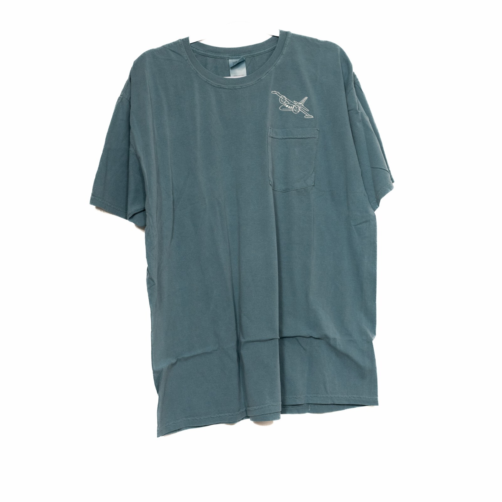 Authentic Pigment Mens Blue T-Shirt Solid Pocket Short Sleeve Round Neck Size XL