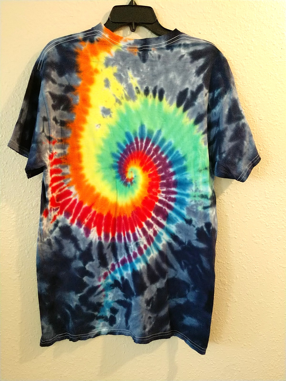 Handmade Spiral Tie Dye Shirt Unisex Men Women Sz L Hippie Cotton Gildan (T151)