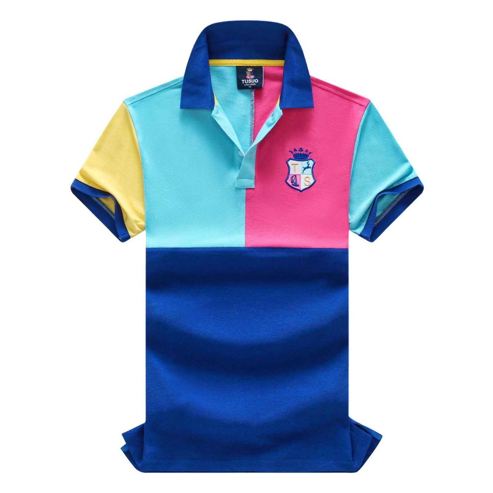 TUSUO Men’s Cotton Classic T-Shirts Sport Short Sleeves Casual Polo T01