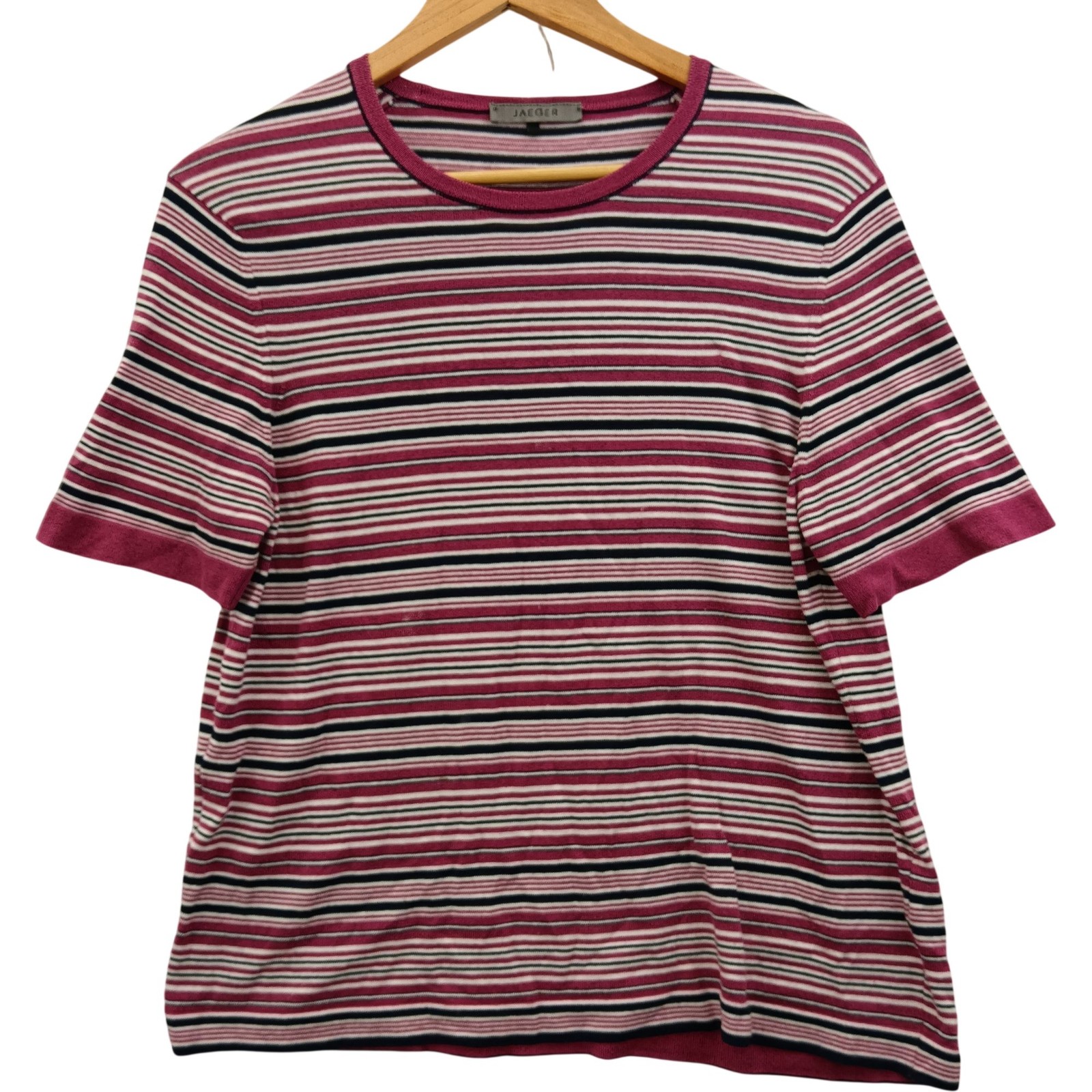 Jaeger Striped T-Shirt Men’s Large Multicoloured Cotton Blend Preloved