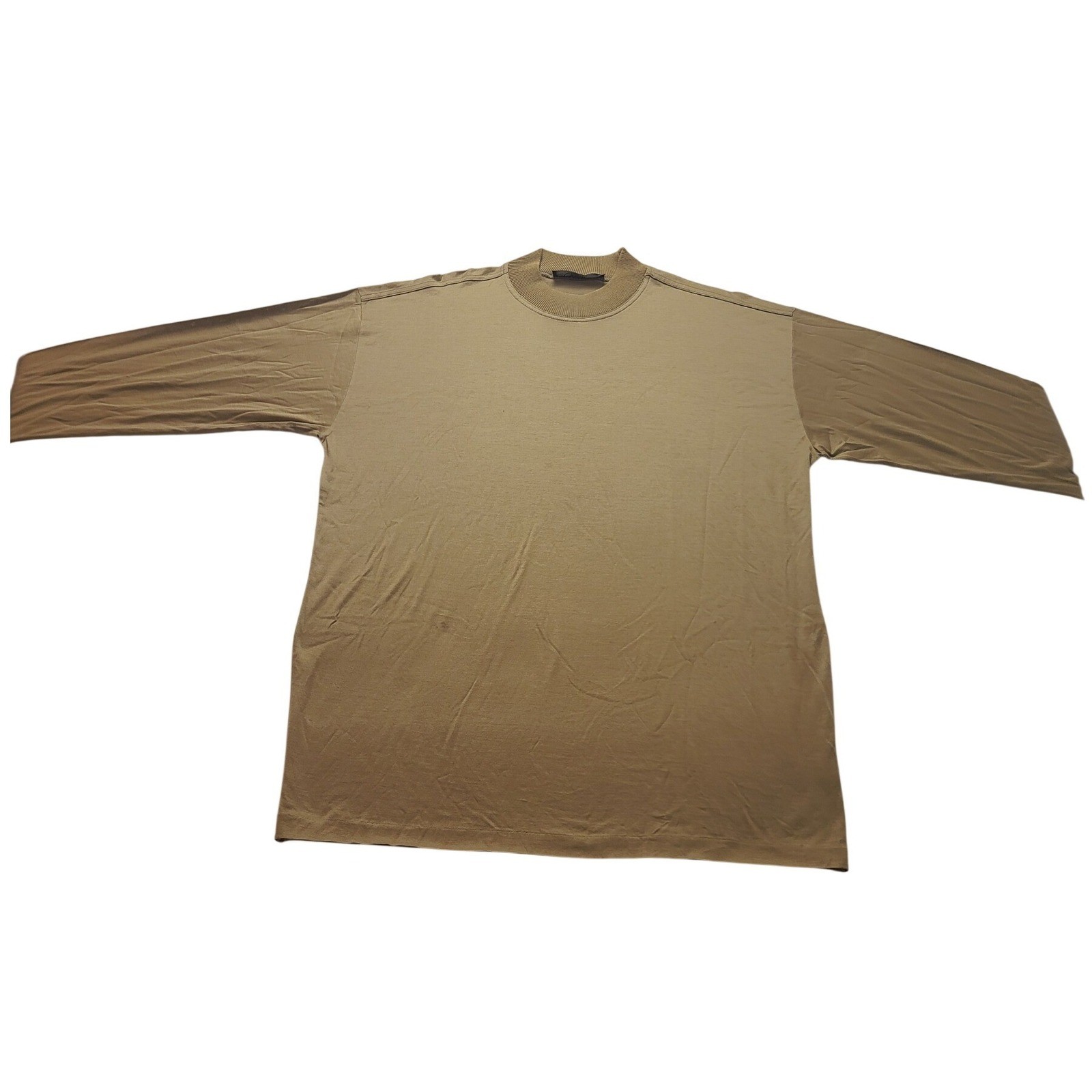 Classica Mens 100% Cotton T-Shirt Made in Italy Tan Crew Neck Short Sleeve XL