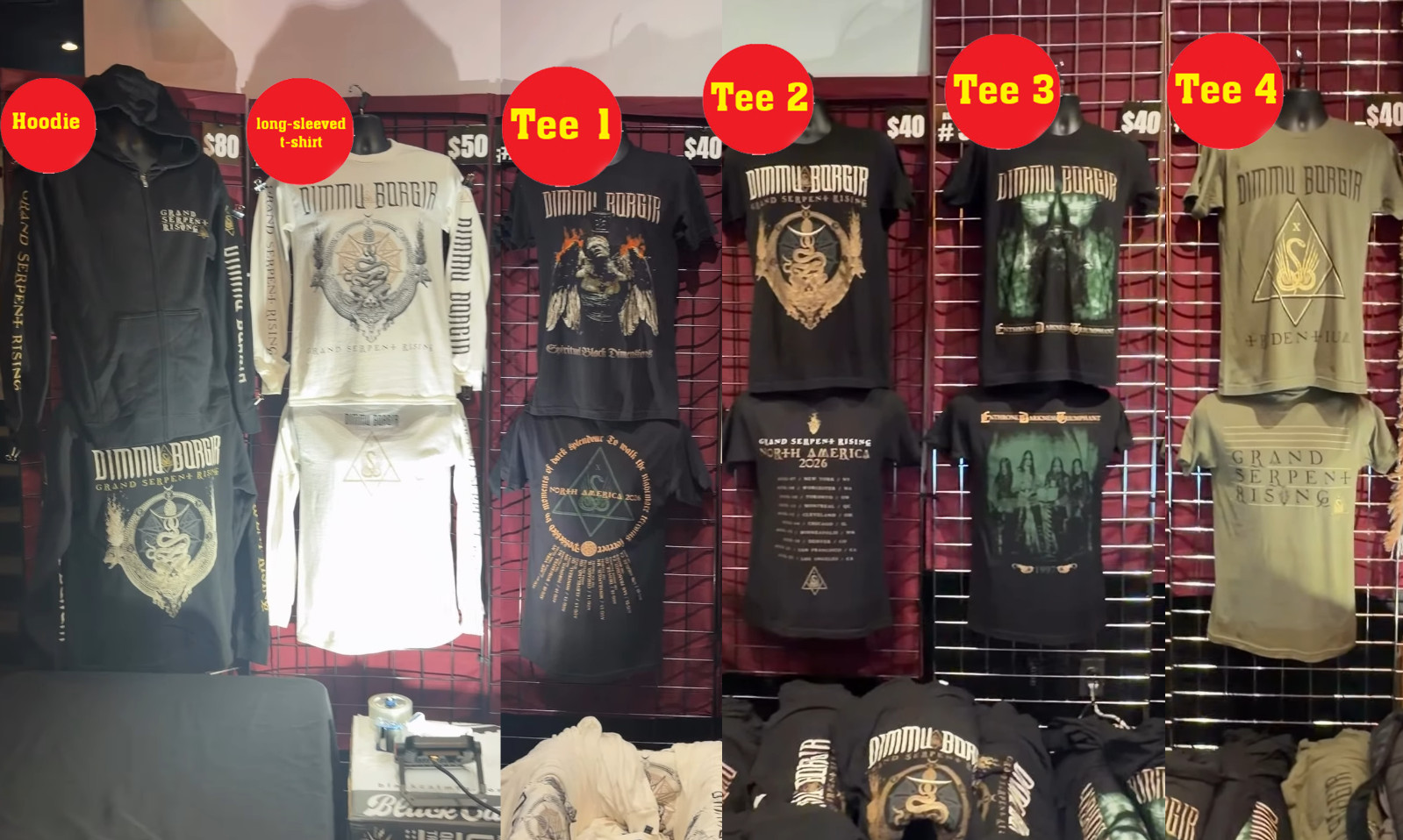 Dimmu Borgir Grand Serpent Rising Tour North America Merch Tee, T-shirt Reprint