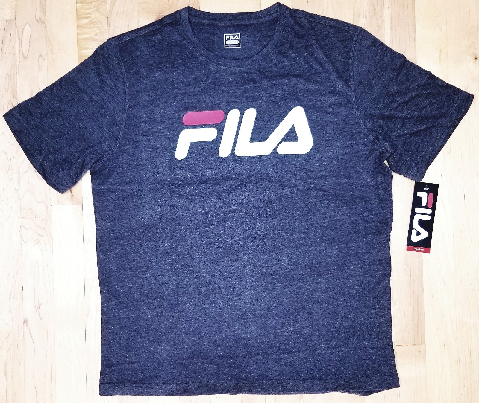 Men’s Tee Fila Crew Neck Short Stretch Poly Cotton Performance T-Shirt New