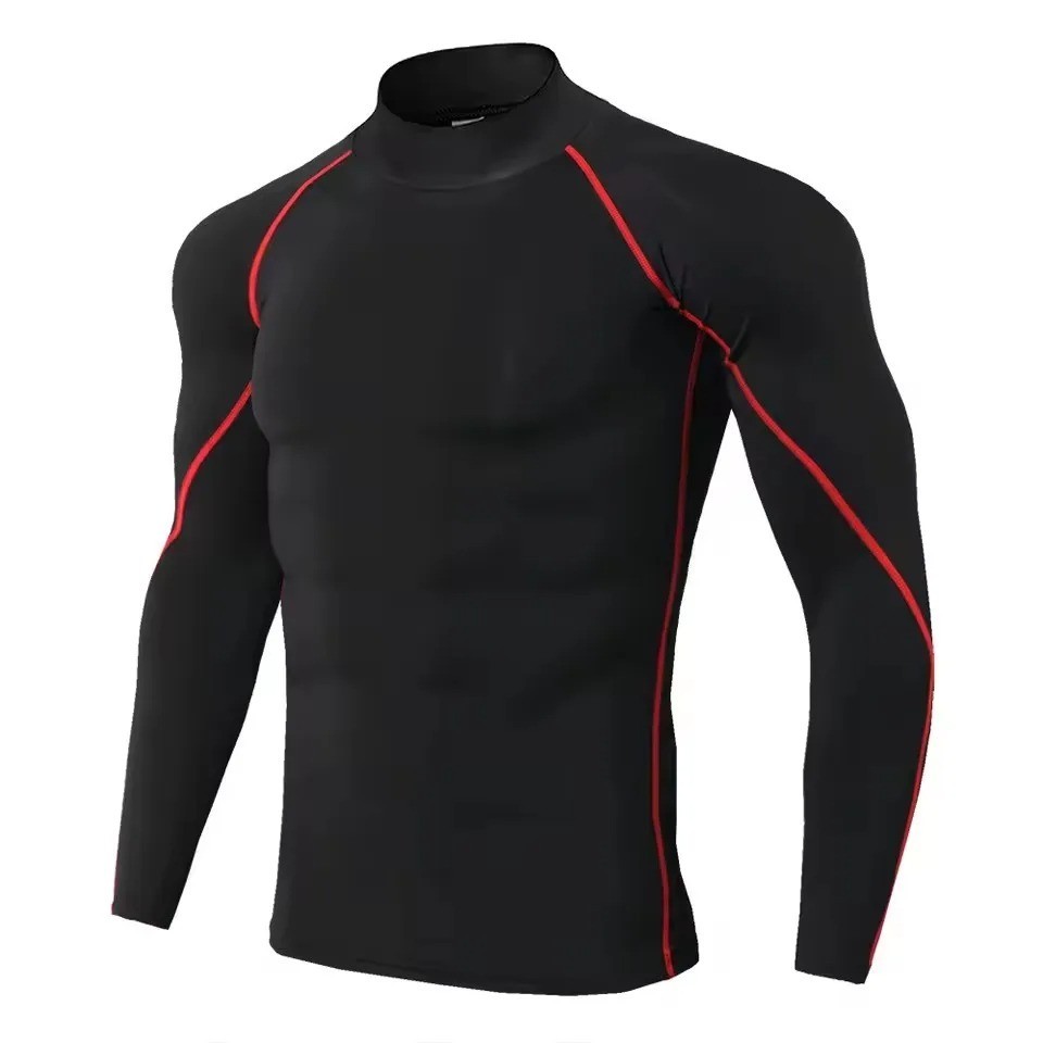 Share Men’s Long Sleeve Compression Shirt Quick-dry Gym Fitness Rashguard Top