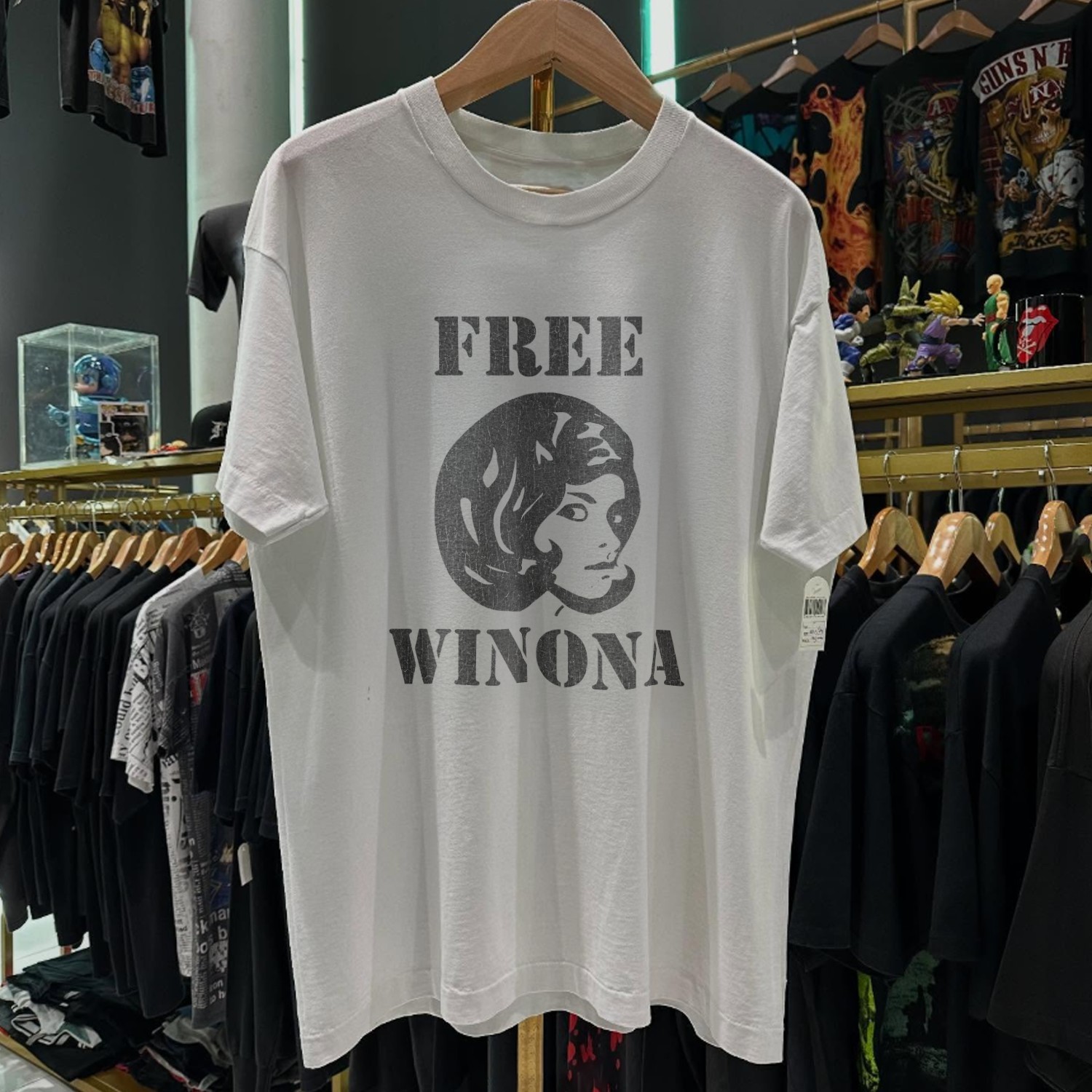90s Free Winona Washed T-Shirt White M