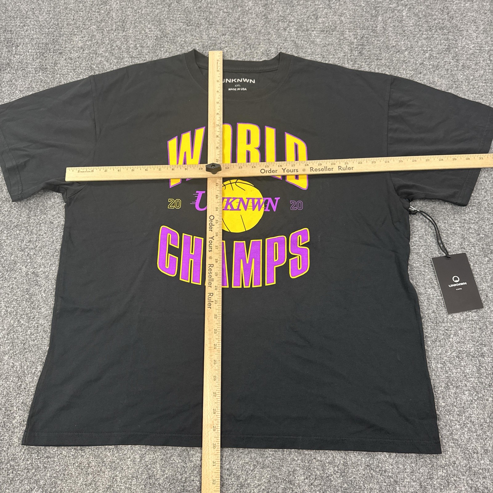UNKNWN Shirt Mens 2XL Black World Champs 2020 Basketball Graphic Tee Tagless