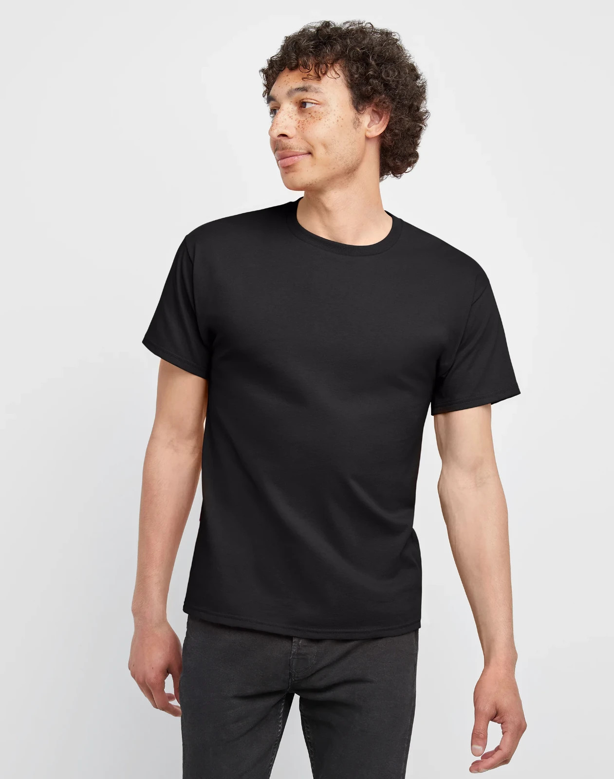 Hanes Men Crew neck T-Shirt 4-Pack ComfortSoft 100% Cotton Heavyweight Tee Plain