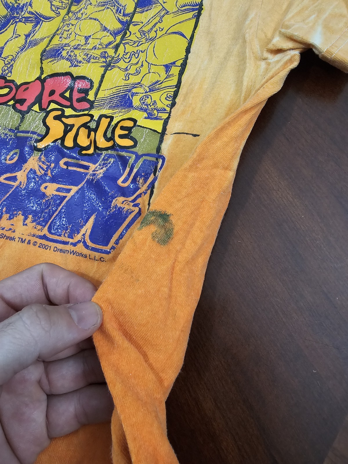 2001 Vintage Ogre Style Shrek Skateboard T Shirt Size Medium Used As-Is See Pics