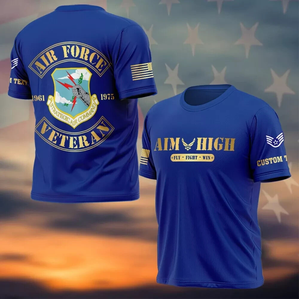 Customized text rank Air Force Insignias All Over Printed 3D shirt S-5XL