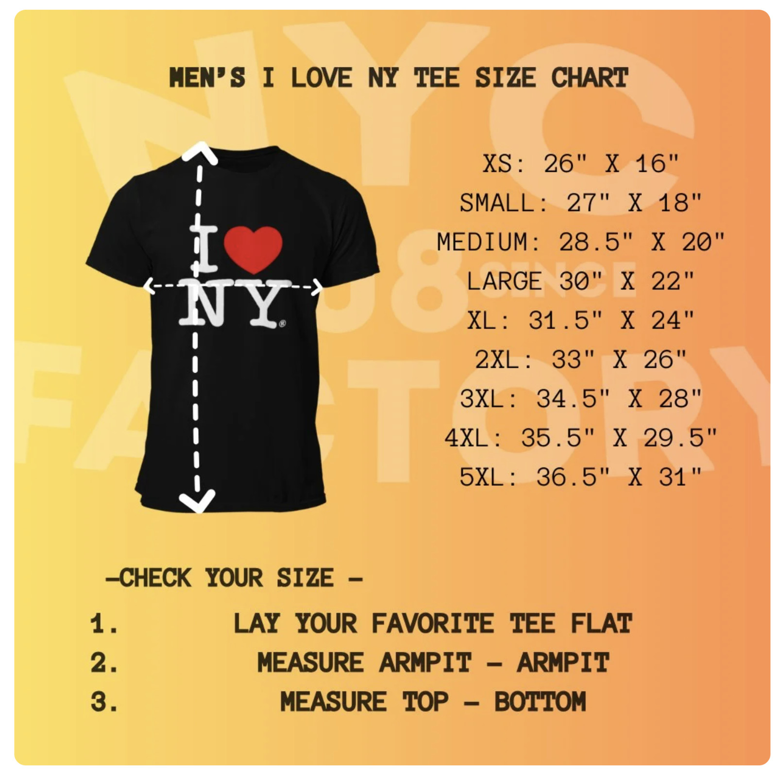 I Love NY Men’s Unisex Tee Officially Licensed T-Shirt