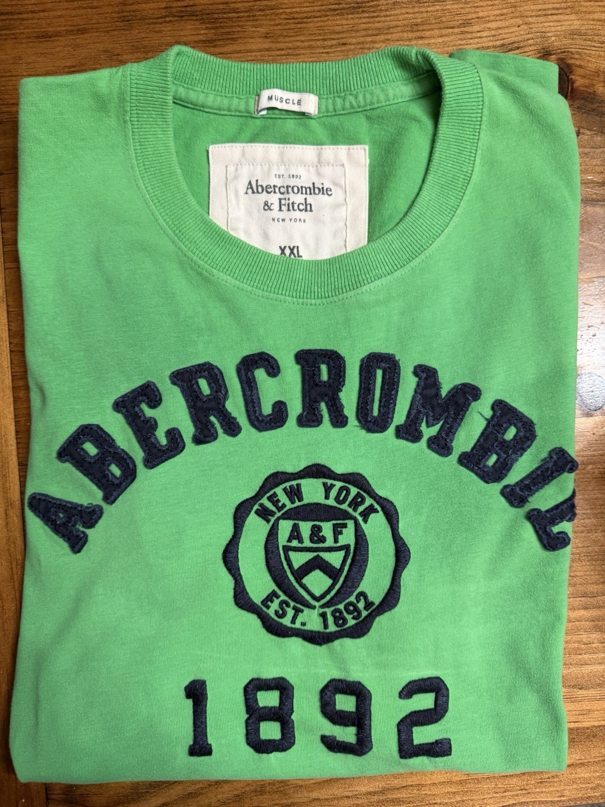 90’s Vintage Abercrombie & Fitch Men’s 2XL Green Graphic Logo Short Sleeve Tee