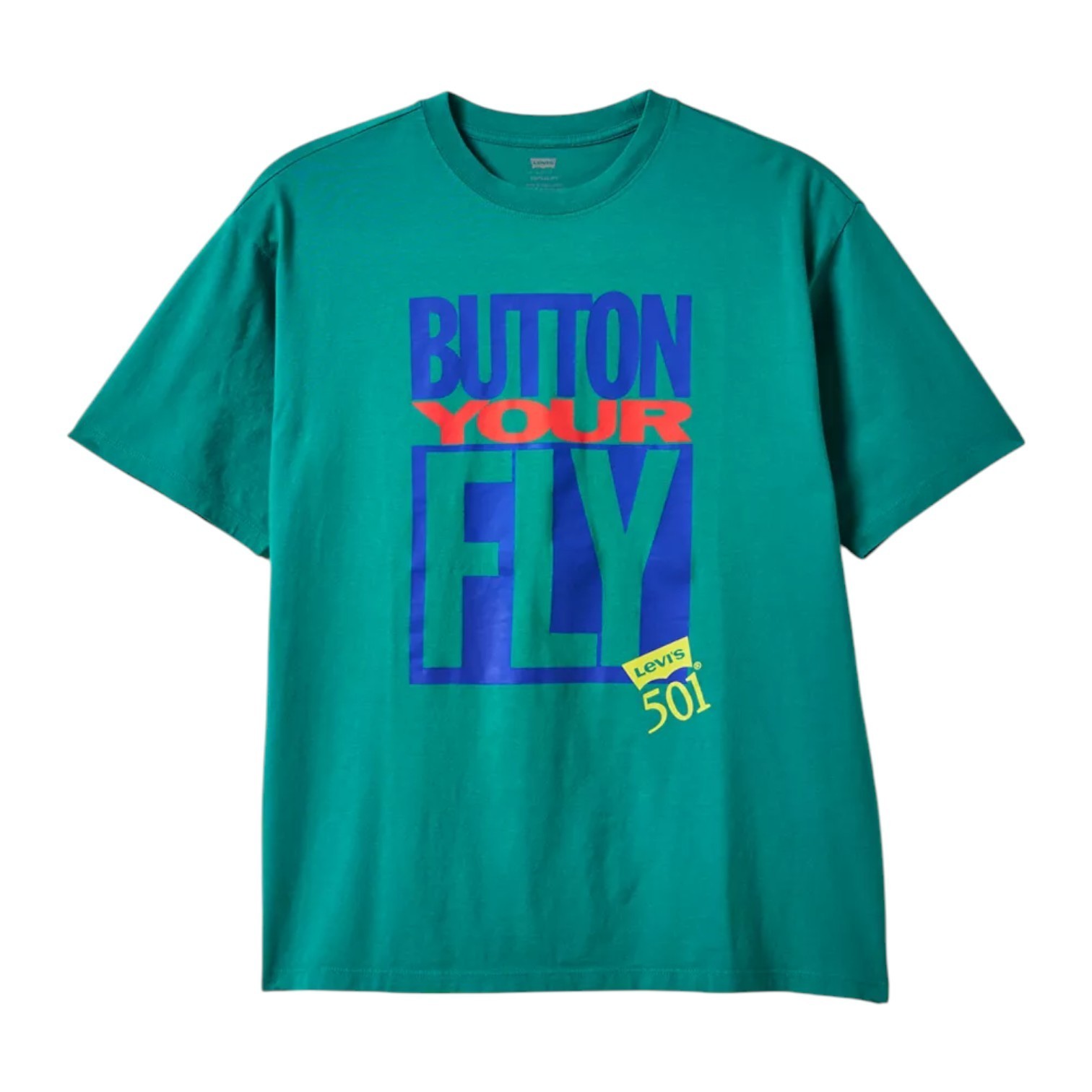 Levis 501 Button Your Fly Graphic T-Shirt Shirt Vintage 90s Men’s Size Medium