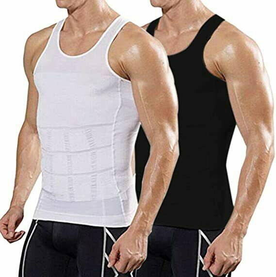 Men’s Chest Compression Shaping Vest Tummy Control Shirt Hide Gynecomastia Moobs