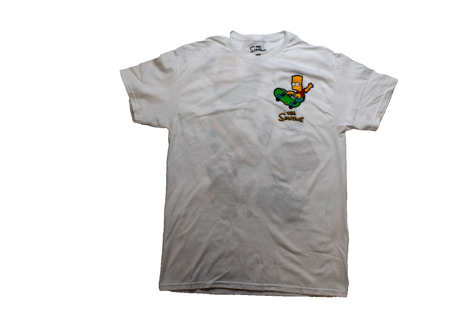The Simpsons Mens Bart Simpson & Krusty The Clown Icons White Shirt NWT S-3XL