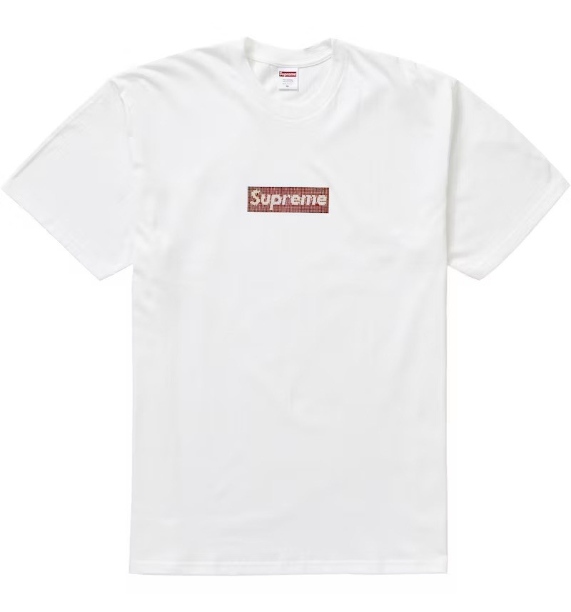 SUPREME SWAROVSKI WHITE BOX LOGO SHIRT SIZE LARGE 100% AUTHENTIC UNWORN