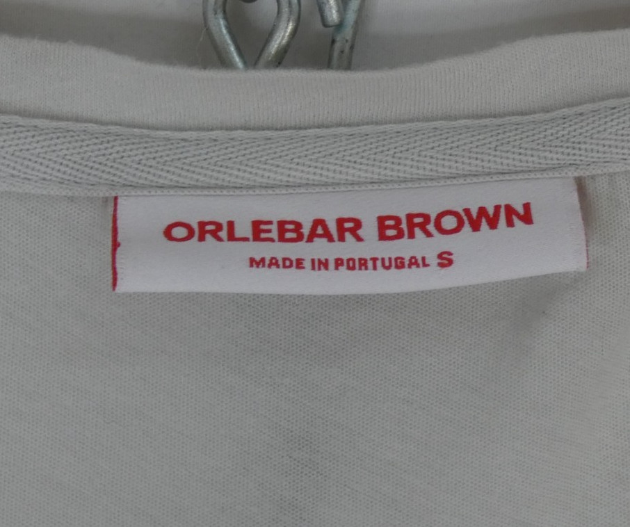 Orlebar BrowT Shirt Light Grey n Crew Neck Luxury Basics Cotton Size S