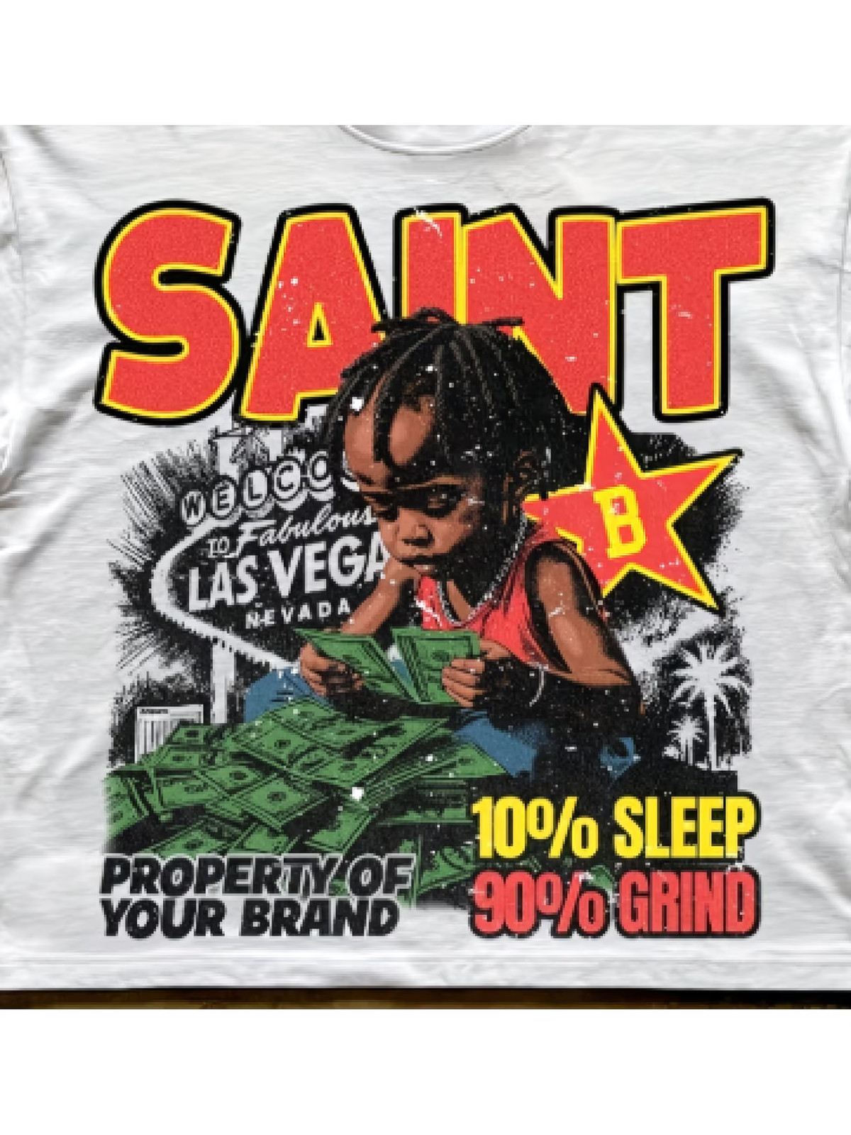 Men’s Las Vegas Print T-Shirt – “Sin Vegas” Graphic Crew Neck Tee, Lightweight B