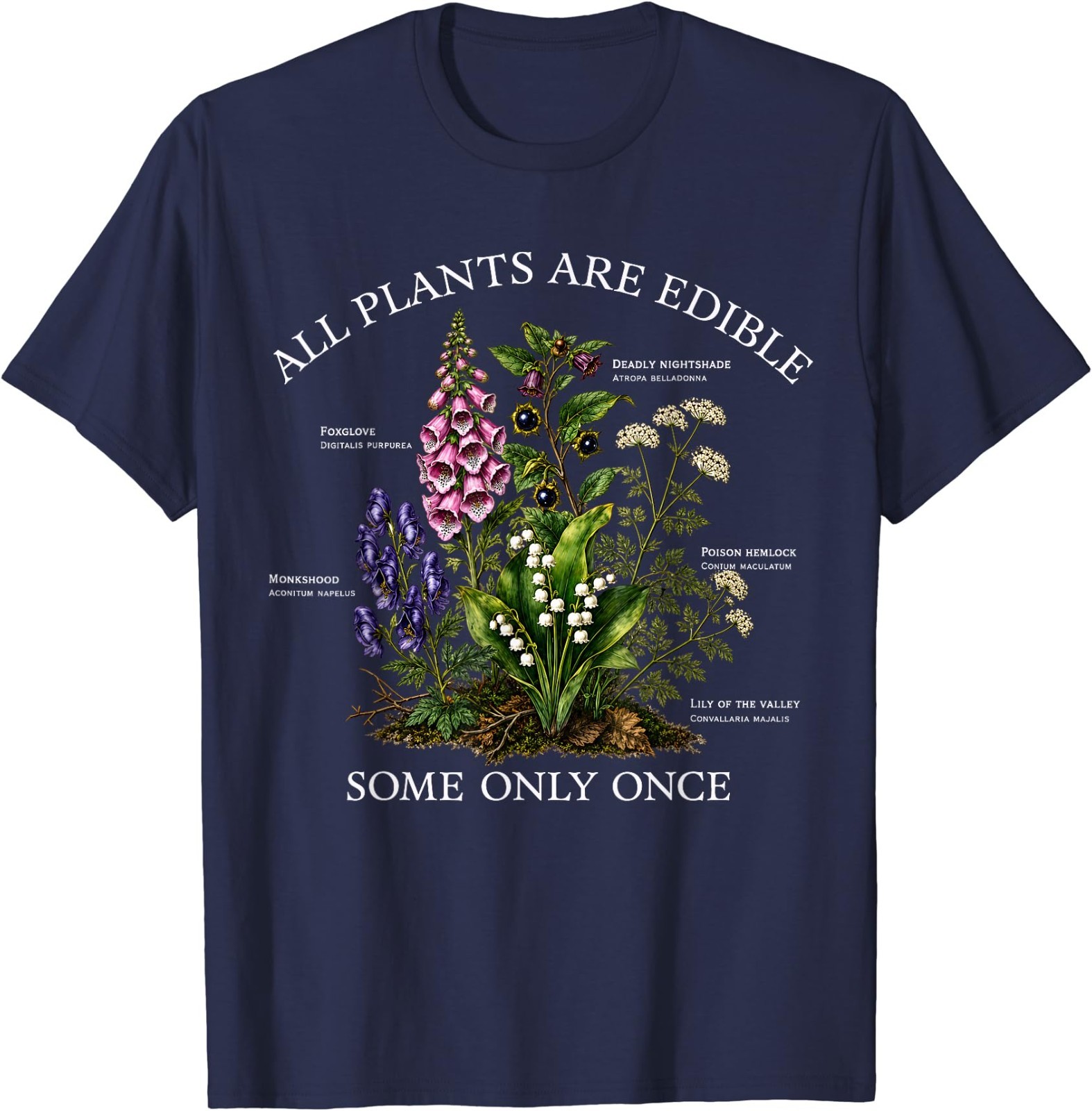 All Plants are Edible Some Only Once Funny Botany Gardening T-Shirt