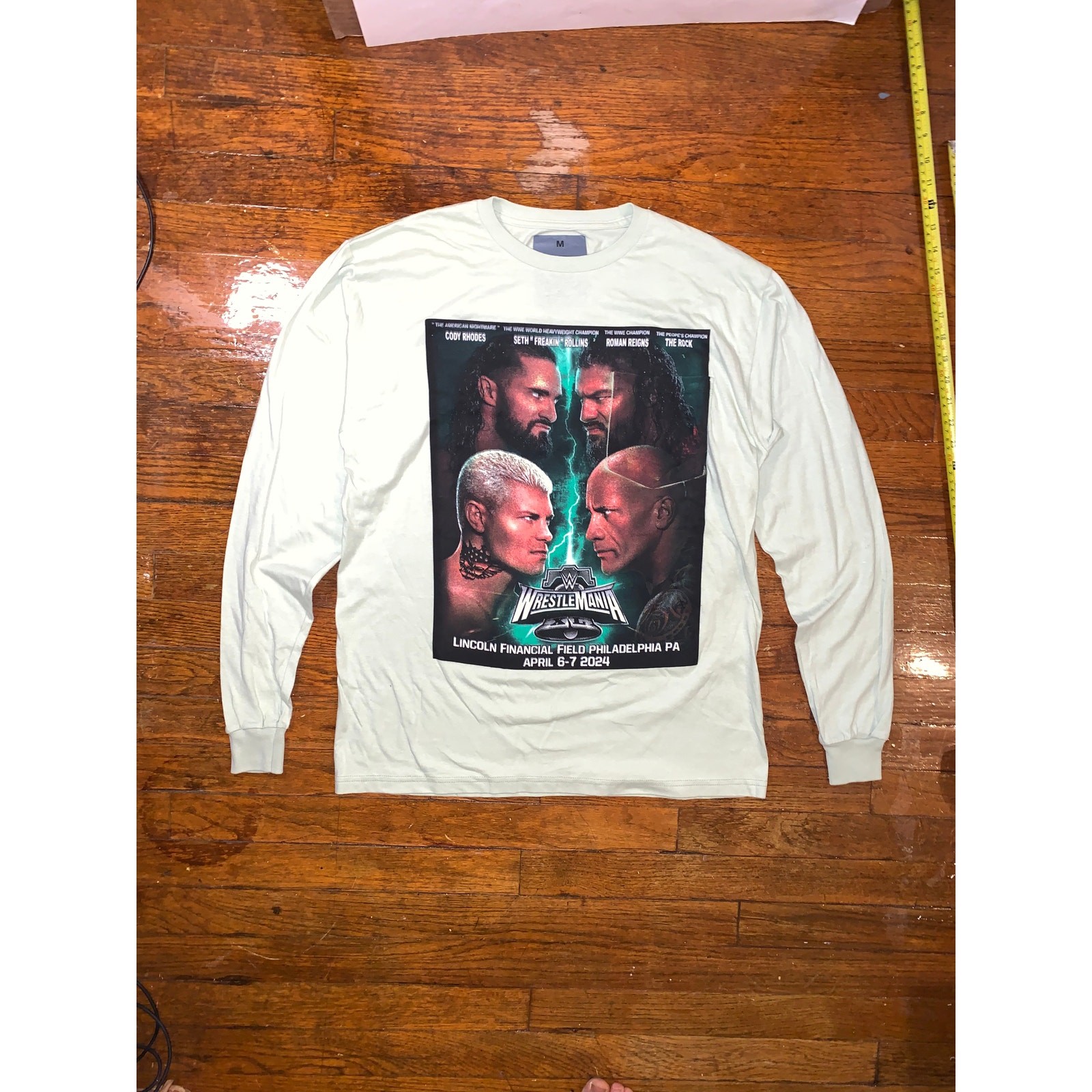 WrestleMania 40 Philadelphia Long Sleeve T Shirt WWE Wrestling Size Medium