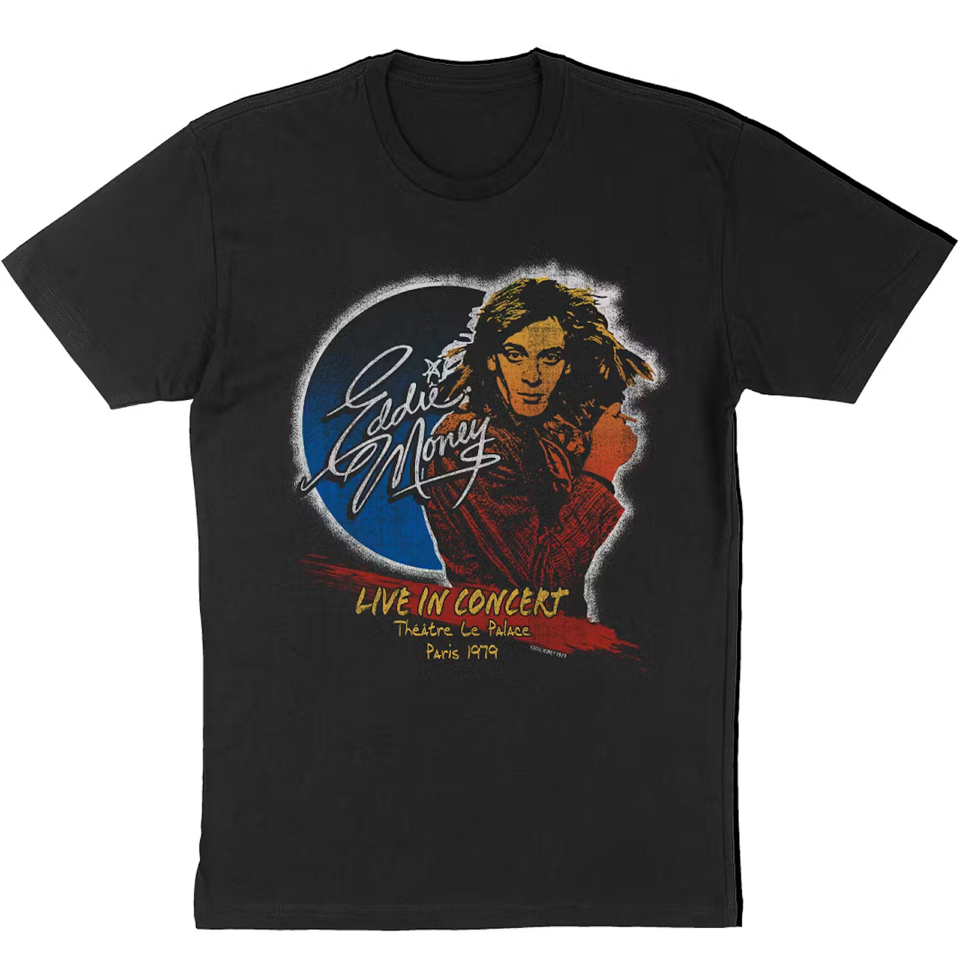 Vtg Eddie Money Live In Concert Cotton Black All Size Unisex T Shirt TR114