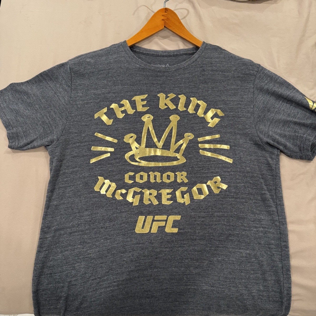 Reebok UFC Conor McGregor “The King” Men’s Gray S Crew Neck T-Shirt