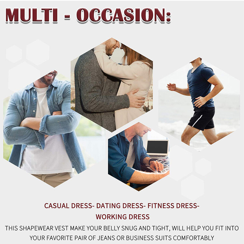 Men’s Seamless Slimming Body Shaper Vest Abdomen T-Shirt Compression Sport Top