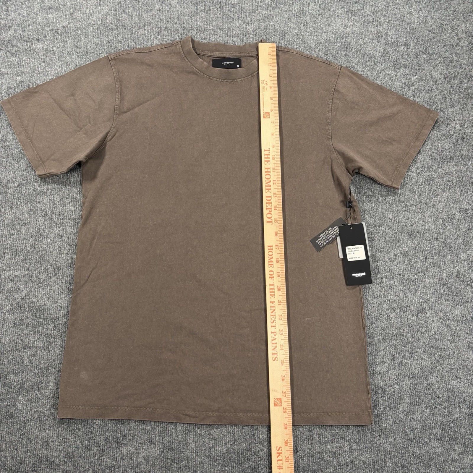 NWT Reserved Supply Mens M Taupe Chocolate Brown Heavyweight Oversized Fit Tee