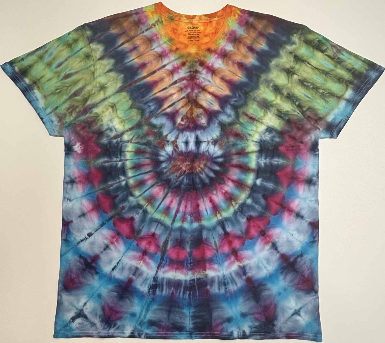 Handmade Ice Tie Dye Adult T-Shirt Unisex Size XL Multicolored Gildan Tee NEW
