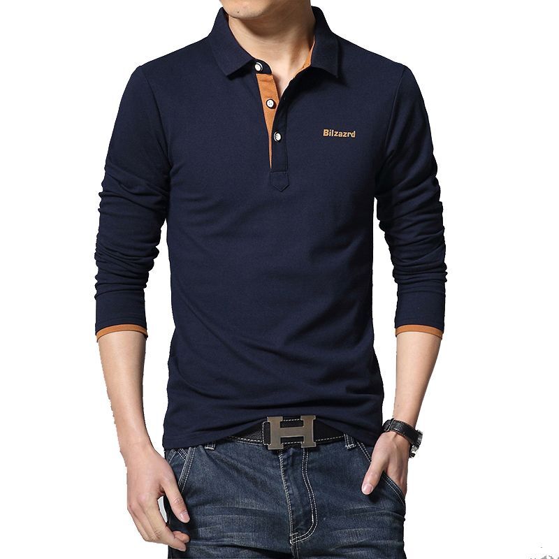 Letter Print Polo Shirt – Men’s Long Sleeve Slim Fit Tees Hip Hop Top Fashion
