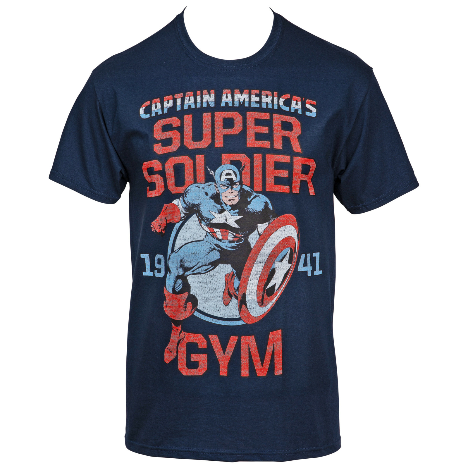Marvel Captain America Super Soldier Gym Est. 1941 T-Shirt Blue