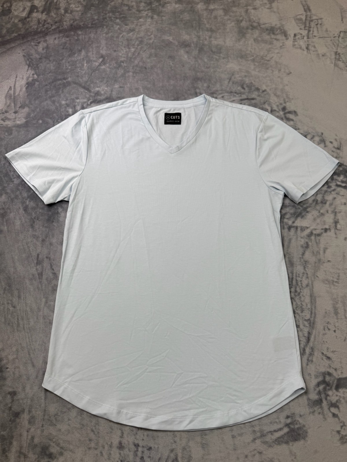 Cuts Clothing Short Sleeve V Neck Curve-Hem T-Shirt Mens XL Glacer Pyca Pro