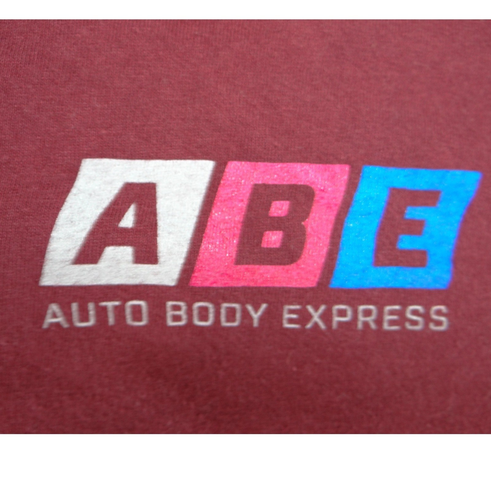 Auto Body Express ABE Paints Graphic T-Shirt Mens XL Maroon PPG Car Jet Yacht