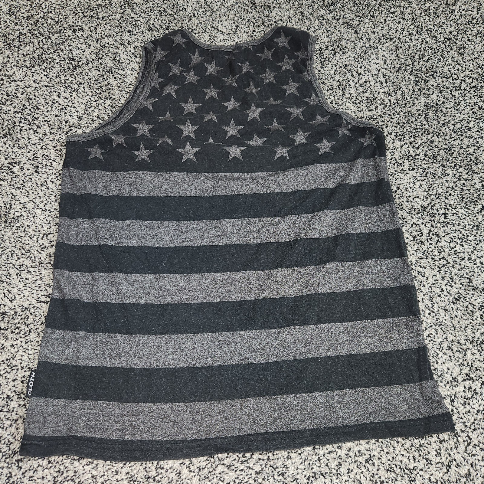 Brooklyn Cloth Stars & Stripes American Flag tank top Gray Blk Men S,Buckle USA