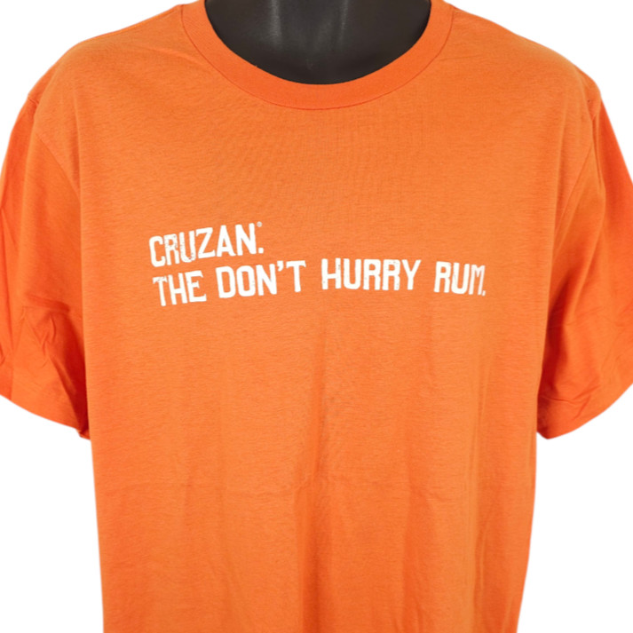 Cruzan Rum T Shirt Mens Size XL Orange St Croix Liquor Promo