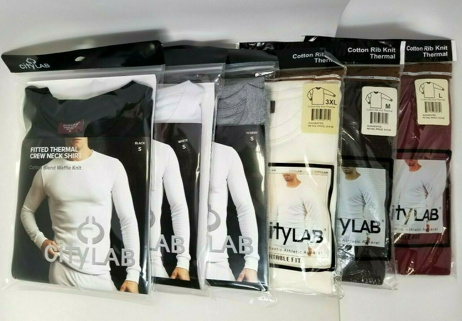 New Men’s CityLAB Fitted Thermal Crewneck Shirt Select Color & Size